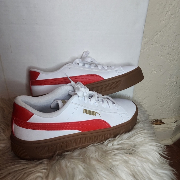 Puma Smash Stripe Platform Sneakers 10 NEW - Picture 2 of 11